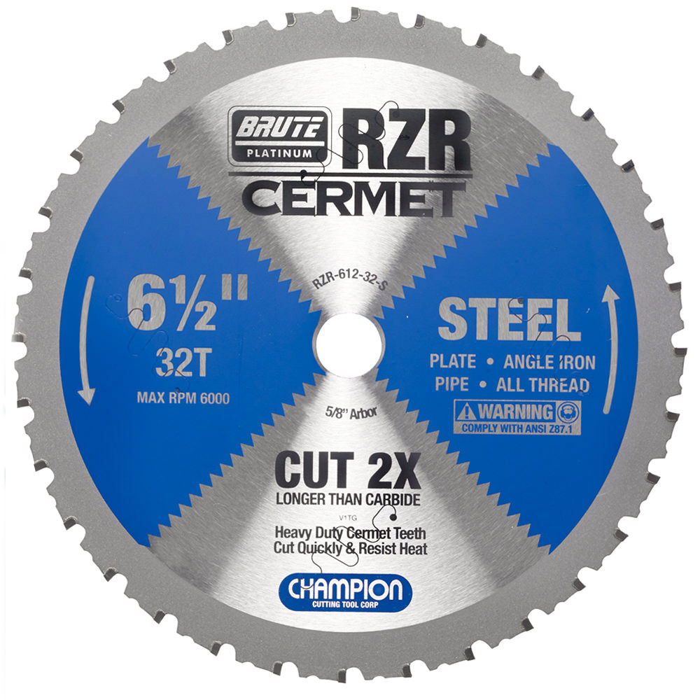 CERMET BRUTE RZR S SAW BLADE: 6-1/2X32 - Circular Saw Blades